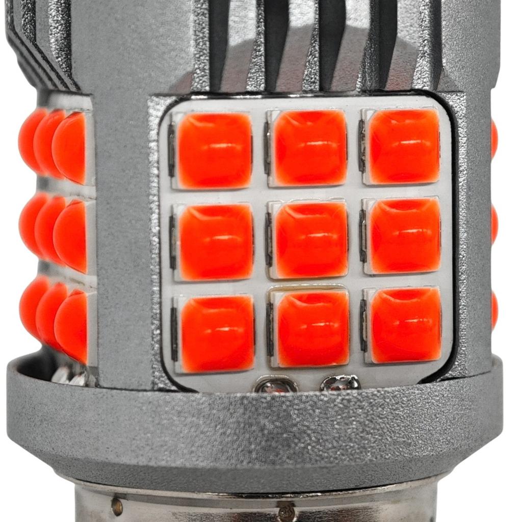 2 Pcs P21/5W LED Bulb BAY15D 12-24V Error-free 2200lm Red