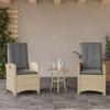 VidaXL Garden Reclining Chairs Set of 2 and Cushions Wicker 365173