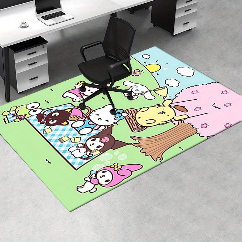 Office Rug Hello Kitty, Picnic Anti-Slip Rug, Machine Washable for Living Room, Bedroom, Office, Multiple Sizes, Bedroom Mat, Decorative Mat, Durable