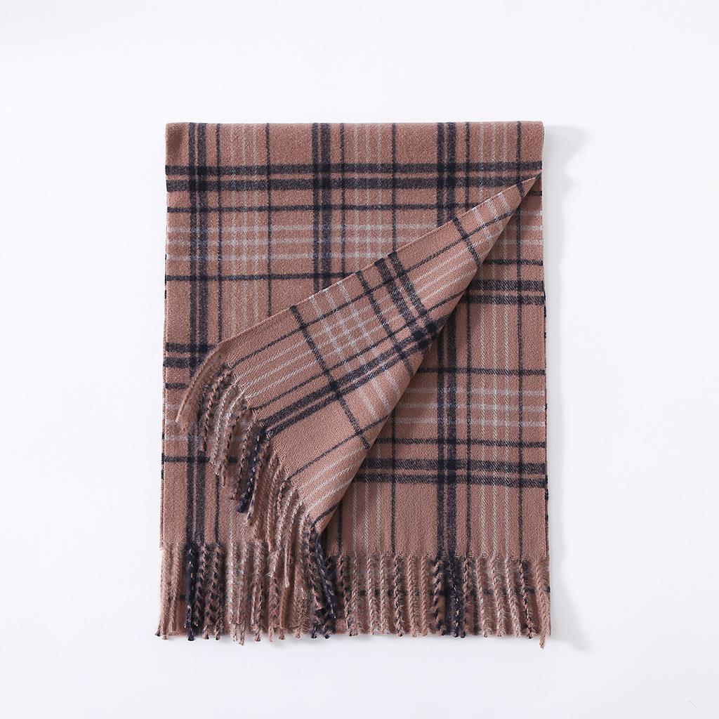 Autumn And Winter New Men'S Scarf Black And White British Style Imitation Cashmere Versatile Shawl Warm Double-Sided Scarf