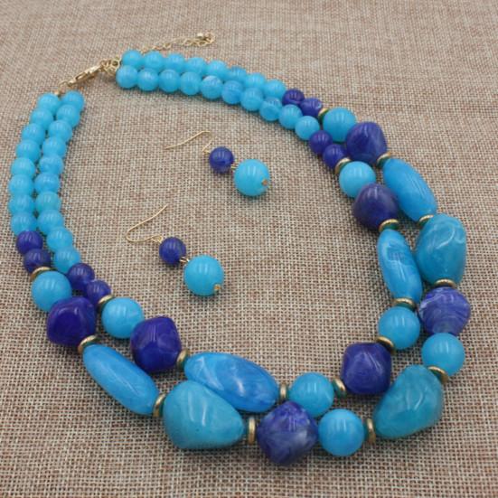 1 комплект многослойного ожерелья в стиле ретро, ювелирные изделия, аксессуары, двухрядное ожерелье, серьги-крючки, комплект для вечеринки