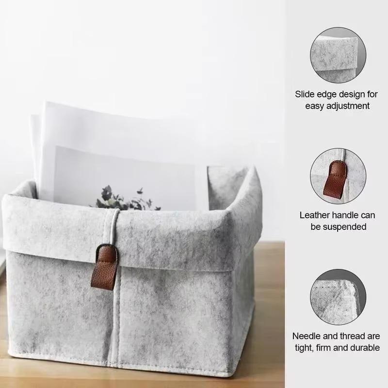 Minimalist Solid Colro Nordic Style Solid Color Felt Storage Basket Home Personalized Dormitory Bedroom Miscellaneous Boxes