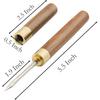 2 Pcs Ice Pick with Wooden Handle and Cover, 5.5 Inch Silver Stainless Steel Ice Crusher for Ice Breaking at Home and Bar (small)