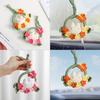 Creative rabbit fur yarn knitting car pendant exquisite girl's car rearview mirror hanging ornament flower car hanging material pack