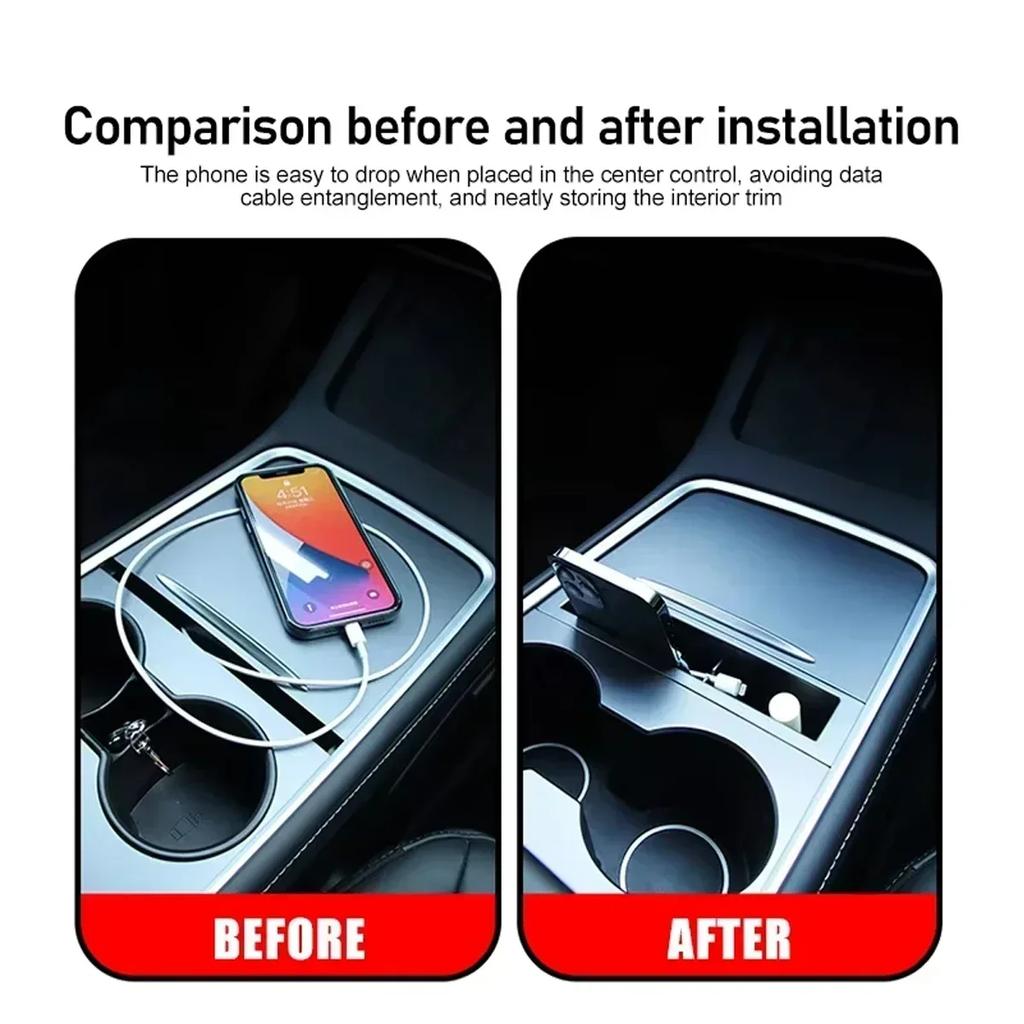 New Center Console Armrest Storage Box Card Key Phone Charging Cable Organizer Case for Tesla Model 3 Y 2025-2025