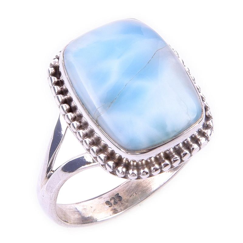 Natural Republic Ларимар Драгоценный камень 925 Проба Стерлинговое серебро Подарочное кольцо S.9 u8S46