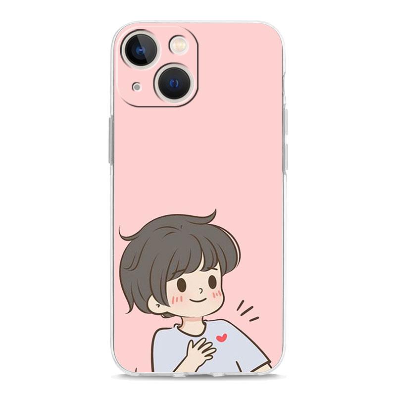 Чехол для iPhone 17 Чехлы iPhone Air 16 15 12 13 14 Pro Max 7 8 Plus 16Pro iPhone11 Мягкий чехол Милый Мальчик Девочка Пара
