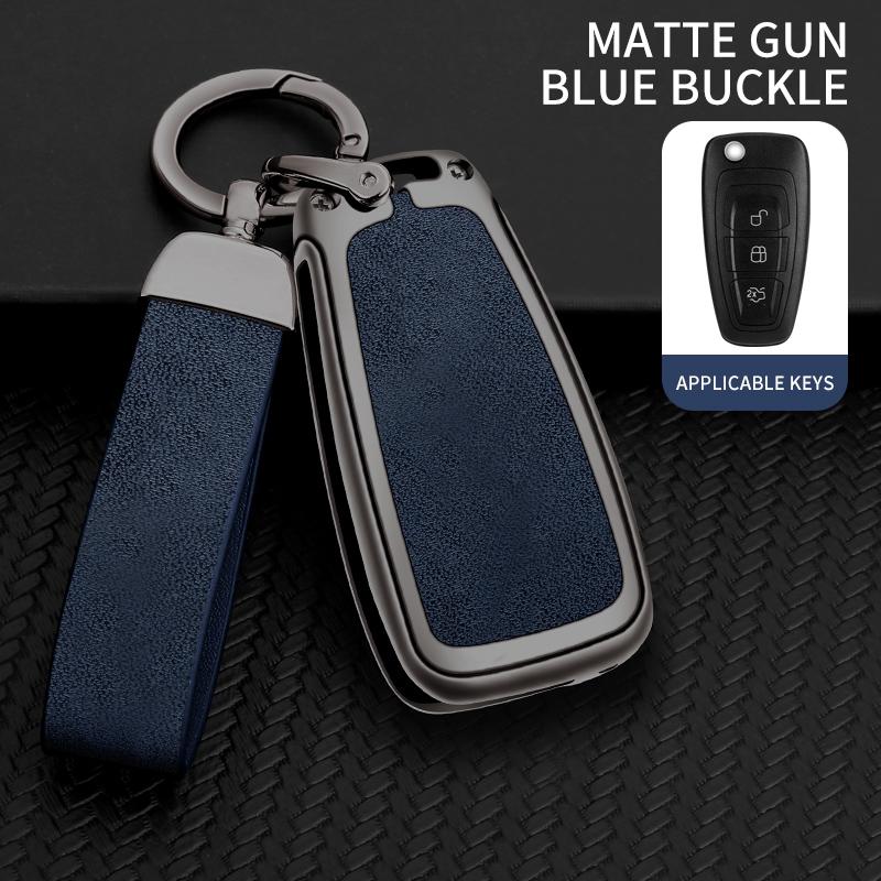 Alloy Car Folding Key Case Cover for Ford New Focus MK3 MK4 Mondeo Ecosport Transit Tourneo Ranger Mustang Custom Accessories