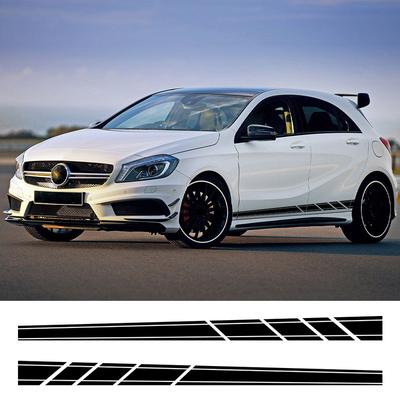 2 шт. Наклейки на пороги боковых дверей автомобиля для Mercedes-Benz AMG A45 A-Class, виниловый комплект наклеек в стиле гоночной полосы, аксессуары для тюнинга авто