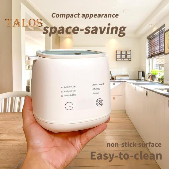 Электрическая яйцеварка 6-в-1 Rapid с автоматическим отключением, звуковым напоминанием, дизайном сенсорного экрана, пищевым классом, не содержащим бисфенол-А, умная электрическая яйцеварка