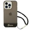 Etui do iPhone 14 Pro Guess Czarny Translucent Pearl Strap