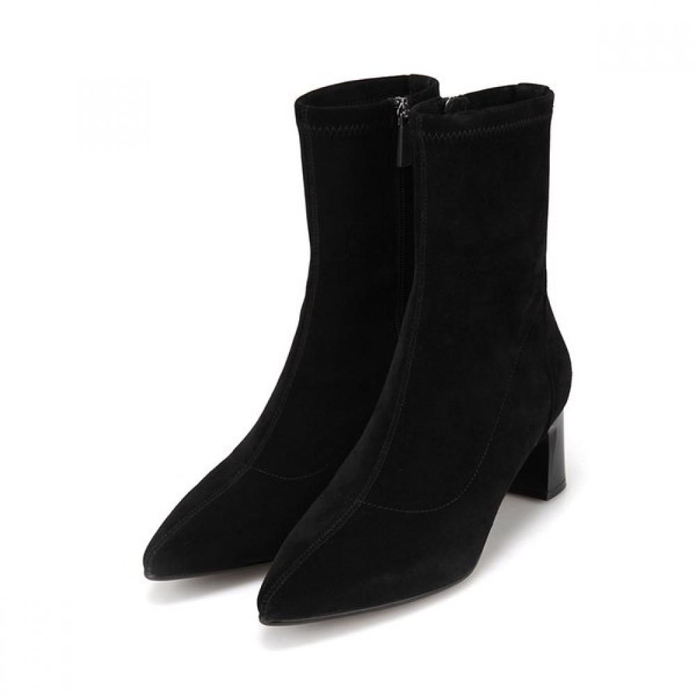 Barbara Leather Suede 5.5cm Stretch Ankle Boots Bbi872bk