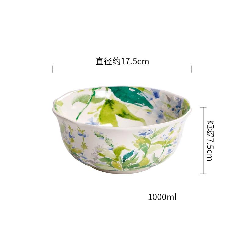Креативные роскошные керамические тарелки, высококачественные цветочные суповые миски, вкусные блюда, бытовая большая обеденная тарелка, изысканный набор столовых приборов