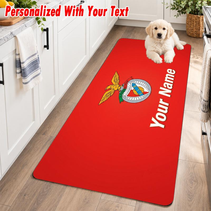 Benfica FC Custom Name Flannel Rug Kitchen Mat Non Slip Floor Carpet Personalized Home Decor