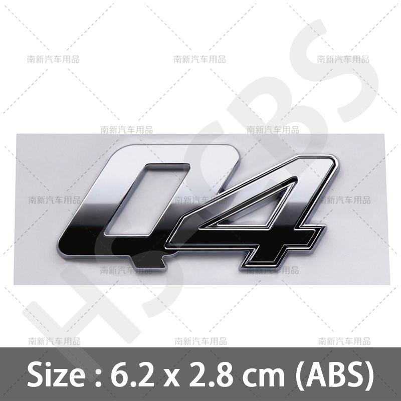 3D ABS Q4 Letter Emblem Logo Rear Trunk Badge Car Styling Sticker For Levante Ghibli Grecale Quattroporte GranCabrio