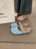 [Uncle Shoes] Baotou Half-slippers Women's Summer Wear 2025 New Women's Shoes French Lazy One-pedal Cold Slippers