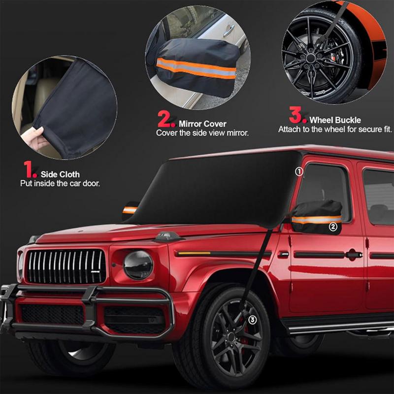 Защитное покрытие для лобового стекла, автотени, лобовое стекло 69x49 дюймов, защита от льда и снега, зимняя защита от снега на лобовом стекле