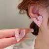 Серебряные Розовые Плиссированные Сердечки Цветочки Жемчужные Серьги – Модные, Высококачественные Гвоздики с Кошачьим Глазом для Девичьего Шарма
