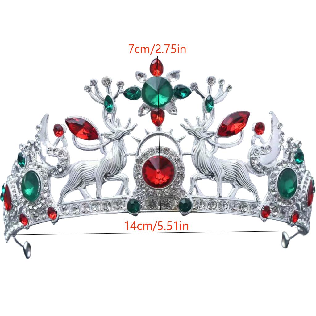 1pc Fashion Christmas Tiara with Snowflakes Gemstones Hair Crown Intricate Festive Design Perfect for Holiday Parties Cosplay
