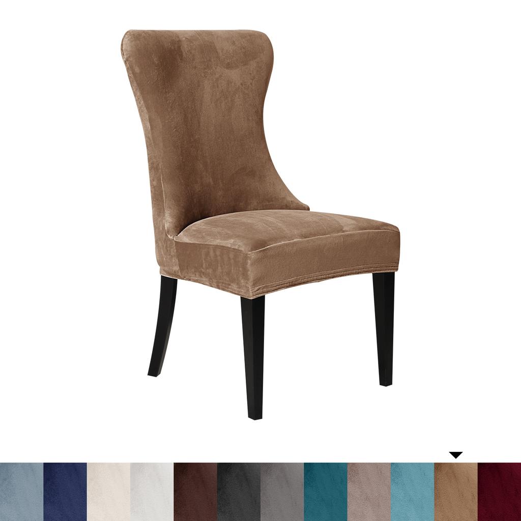 Супермягкий бархатный чехол на стул однотонный всесезонный эластичный для дома, отеля, европейского и американского ресторана, чехол на стул с боковинами