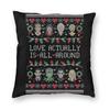 Love Actually Ugly Christmas Sweater Square Pillowcase Polyester Linen Velvet Printed Zip Throw Pillow Home Cushion Cover
