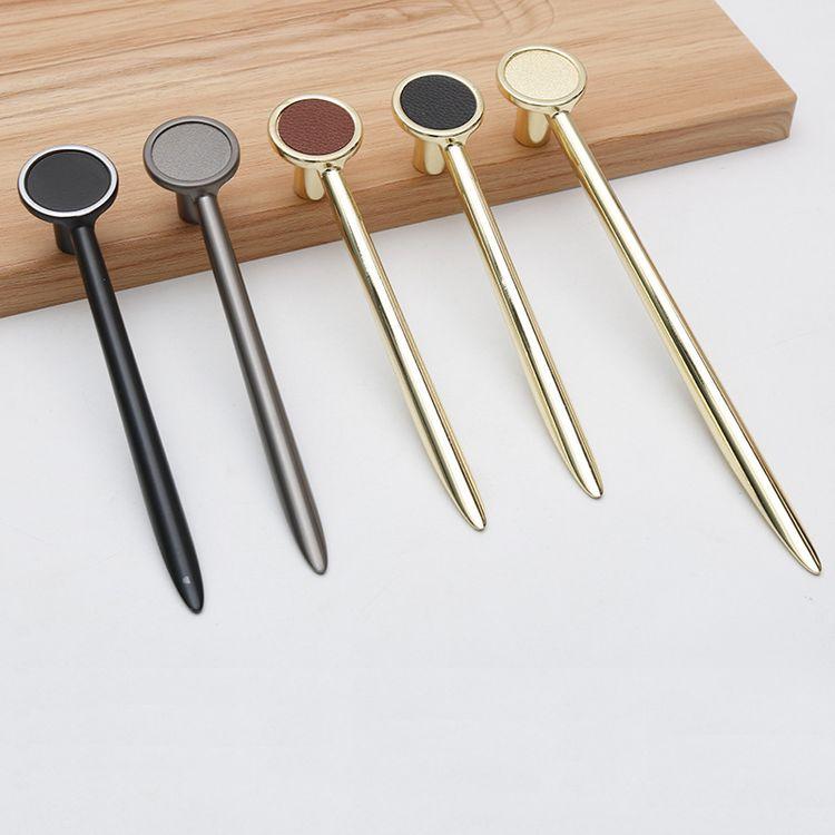 New Modern Polished Black Gold Chrome Bar Door Handles Simple Cabinet Wardrobe Drawer Furniture Pull Handles
