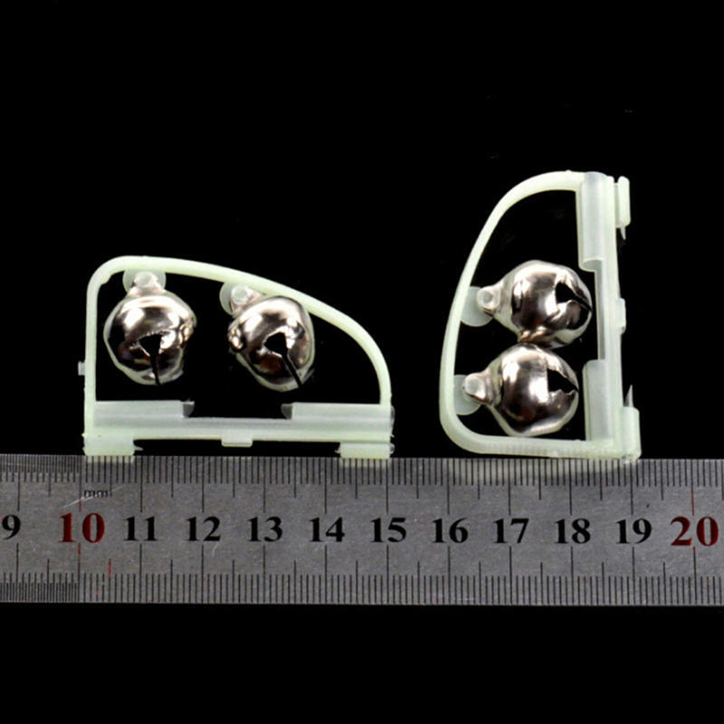10Pcs Noctilucent Fishing Alarm With 2 Bells Bite Alarm Easy To See In The Night