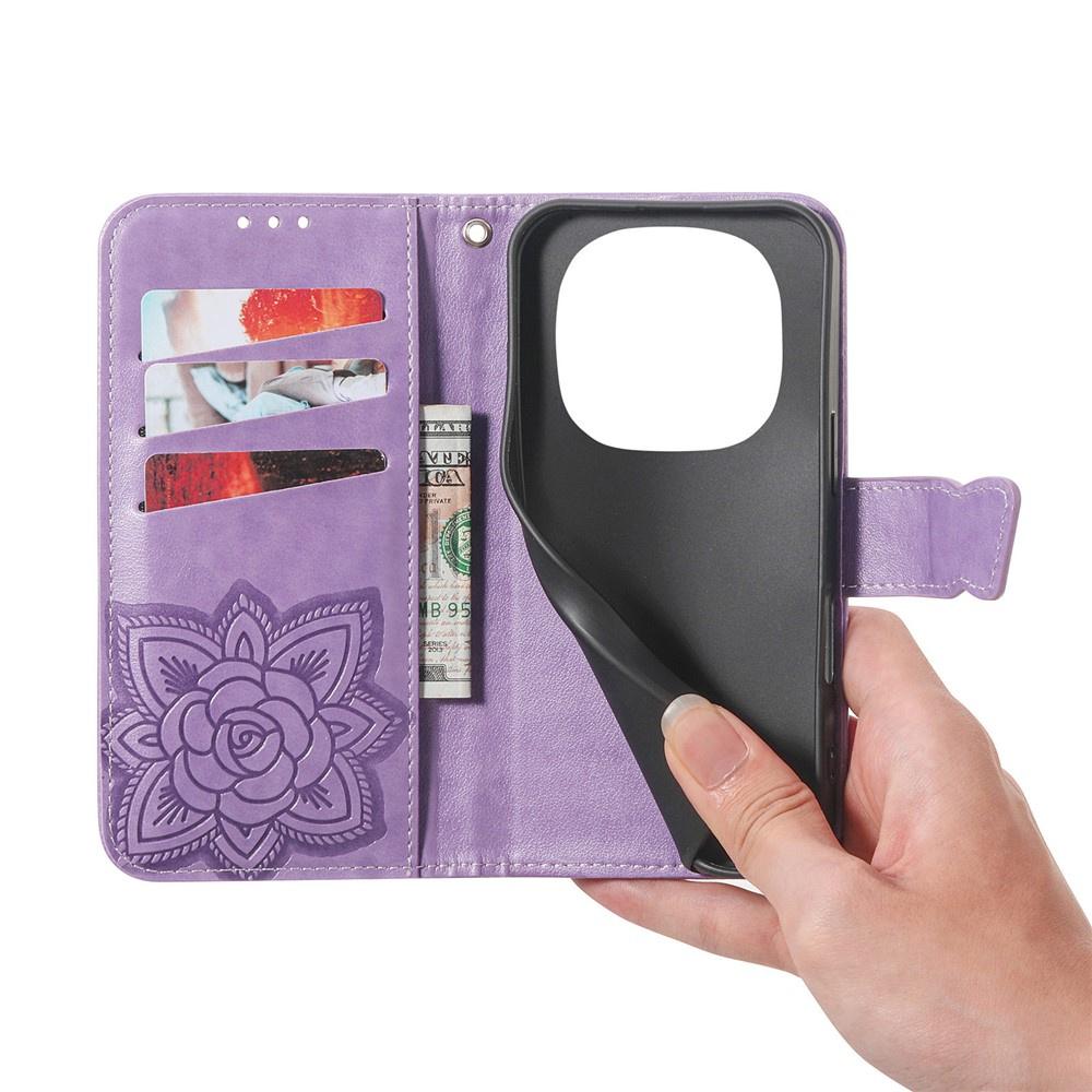 Flip Case for Xiaomi Redmi Note 15 Pro Plus 5G / Poco M8 Pro 5G, Butterfly, Purple