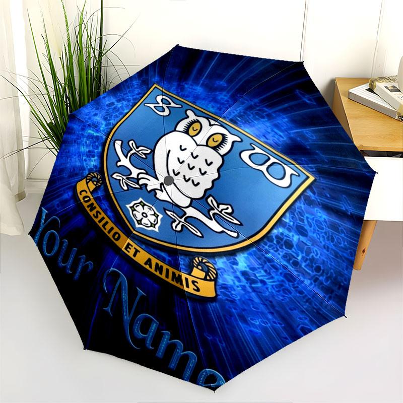 1 PC Automatic Folding Umbrella - Sheffield Wednesday Football Club Custom Name Pattern, Portable & Foldable Design with 8 Ribs, Christmas Birthday Gi