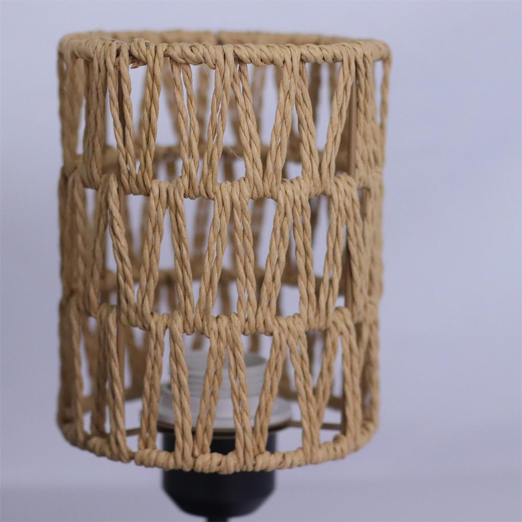 Boho Paper Rope 3-Light Ceiling Lamp Vintage Chandelier E27 Rustic Fixtures for Living Room Bedroom Dining Table Kitchen Hallway