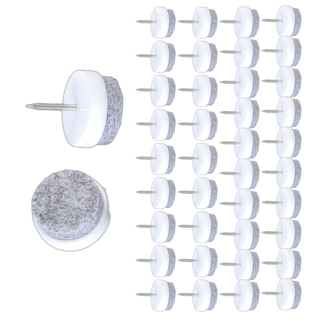 Упаковка из 50 прочных войлочных мебельных накладок с гвоздями для защиты пола и предотвращения царапин, диаметр 22 мм