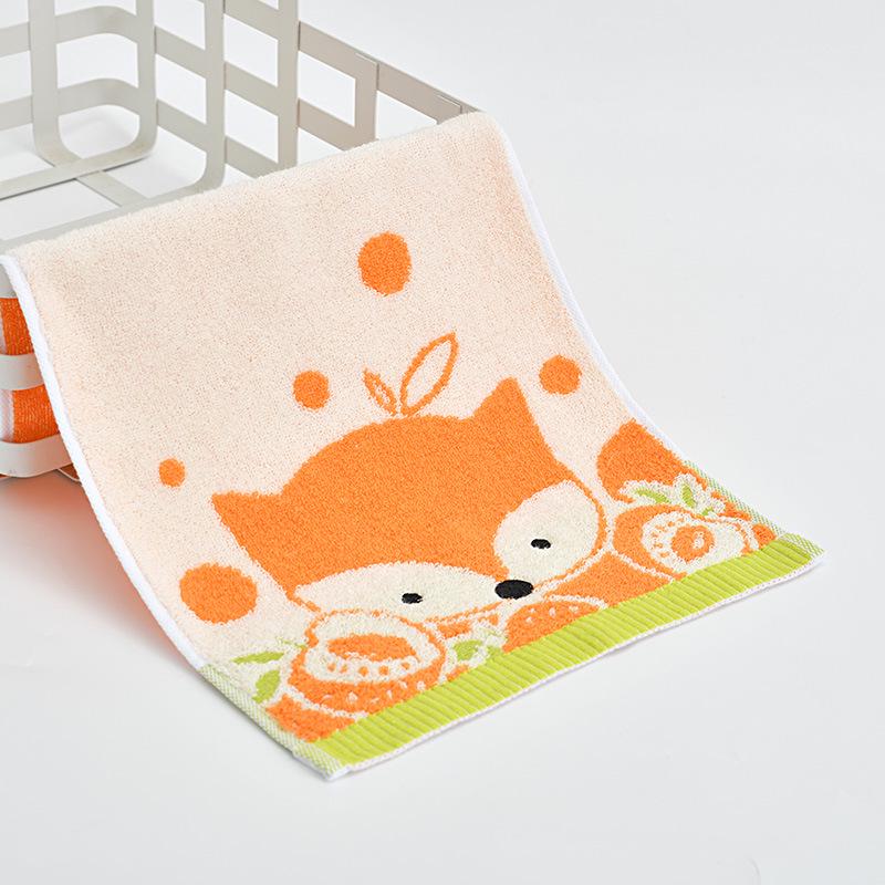 Jieliya Pure Cotton Baby Towel - Cartoon Design, Soft, Absorbent, Comfortable