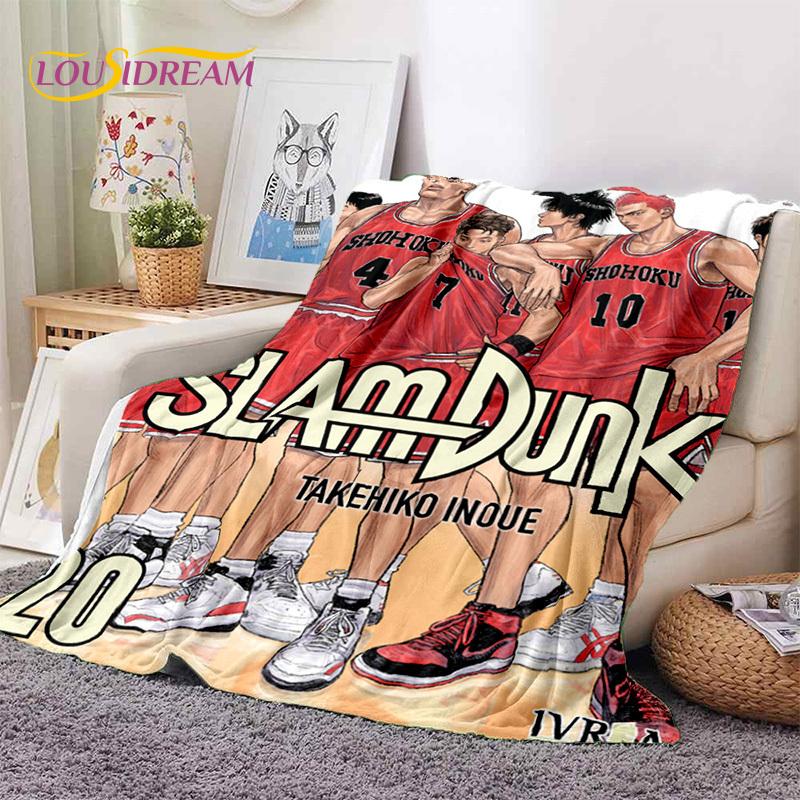 Мягкие одеяла с рисунком баскетбола Slam Dunk в стиле аниме, сохраняющие тепло, удобные одеяла для пикника, кровати, дивана, дома, спальни