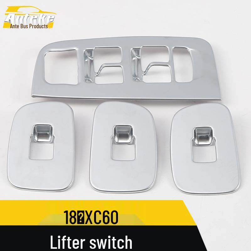 XC60 Lifter Switch Decorative Frame: Fits 18 Models, Car Window Glass Armrest Switch Button Sequin Sticker