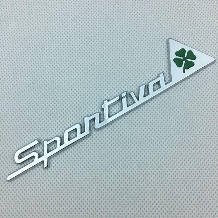 Alfa Romeo SPORTIVA Four-Leaf Clover Metal Fender Emblem Stickers