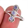 Natural Tanzanite Gemstone 925 Solid Sterling Silver Jewelry Ring Size 9 O8N50