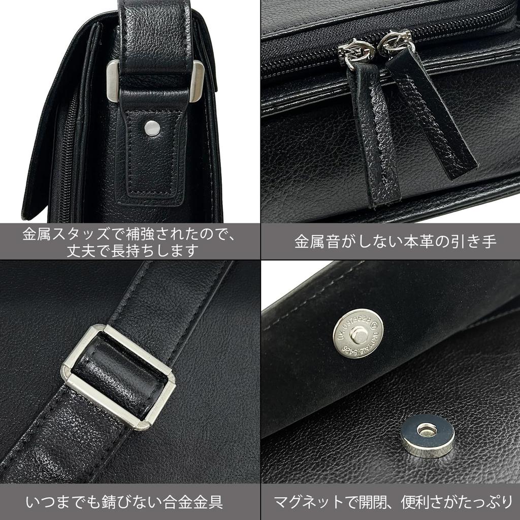 Сумка через плечо из натуральной кожи Crossbody Shoulder Messenger Shoulder One Black [Achiyu] Мужская, кожаная, сумка, сумка, сумка, мужская сумка, сумка, мужская сумка,