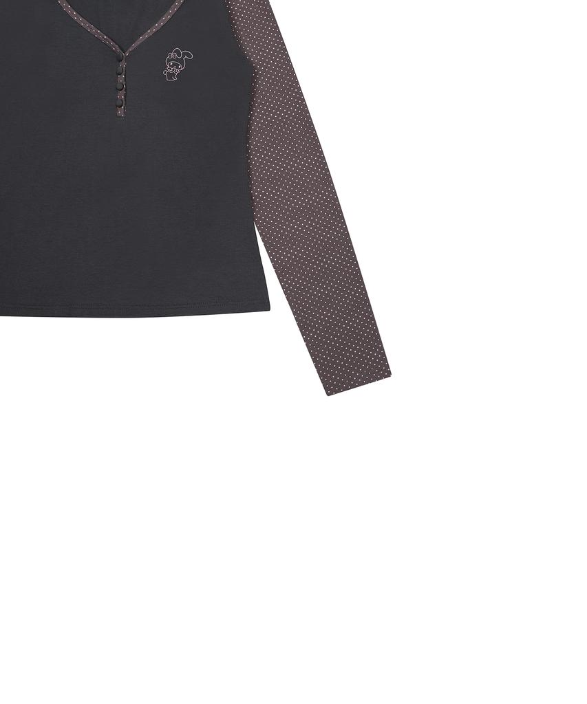 LUVISTRUE [My Melody] Long Sleeve Tee(Charcoal)