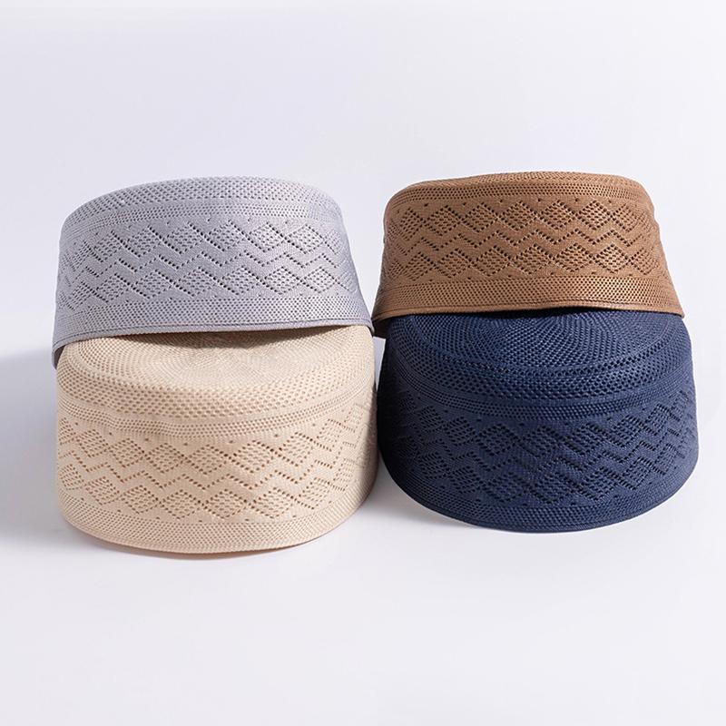 1Pc Men Worship Daily Wear Polyester Soft Muslim Breathable Prayer Hat Religious Flat Top