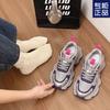 Platform-soled Dad Shoes for Women 2025 Spring and Summer New Mesh Breathable Student Running Casual Sports Shoes
