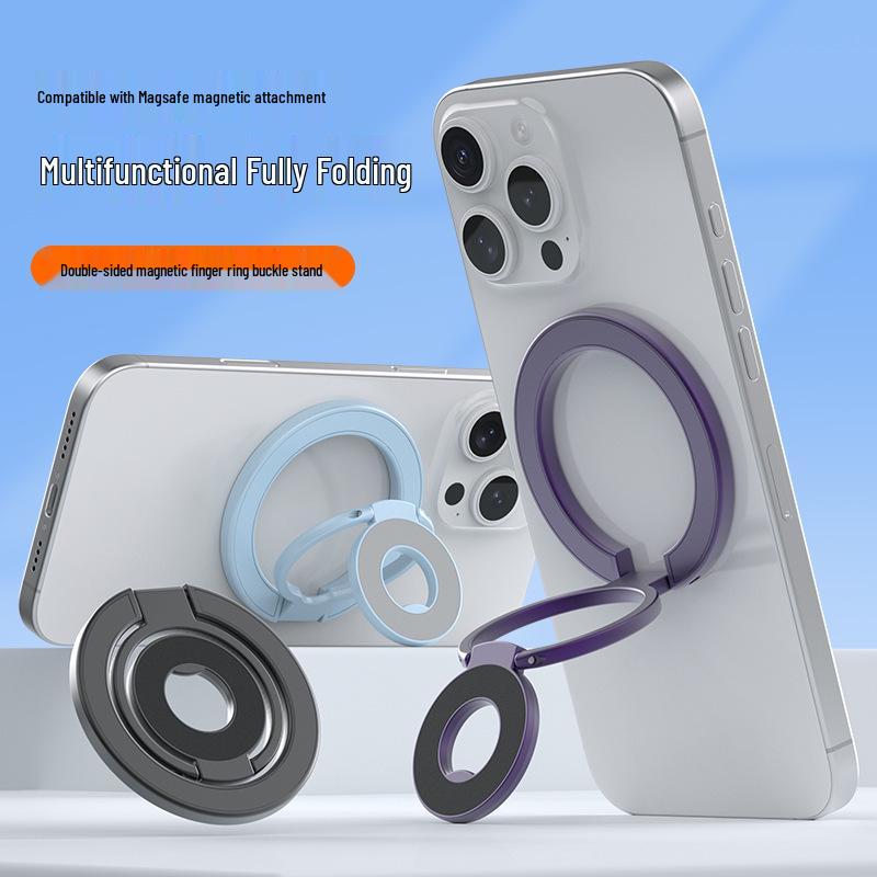 Foldable Magnetic Phone Holder Ring - Strong Grip for Hands-Free Use