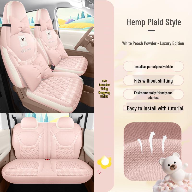 Breathable Cotton-Linen Car Seat Covers for 2026 Hongguang Mini (4-Door)