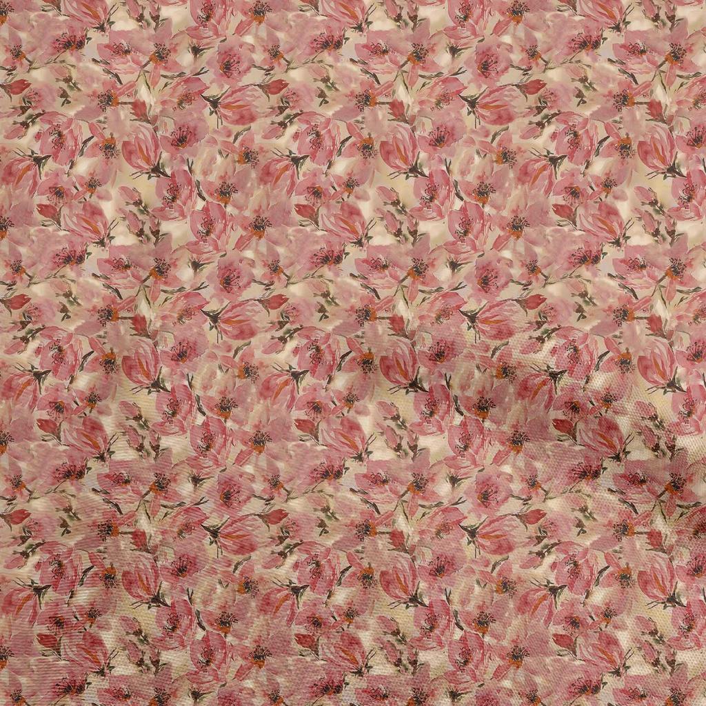 oneOone Ткань Cotton Flex Light Yellow с абстрактным цветочным рисунком для поделок, декоративная ткань с принтом по ярдам, 40 дюймов