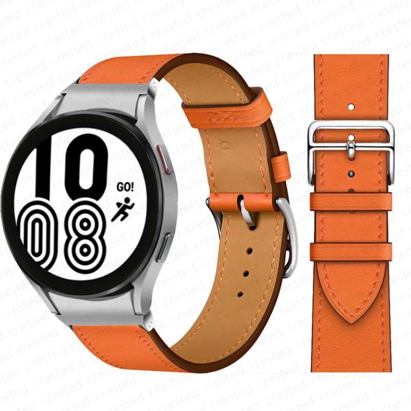 20mm Band For Samsung Galaxy Watch 6 4 classic/5 Pro 44mm 40mm 47mm 43mm 45 No Gaps Leather Bracelet Correa Galaxy Watch 6 Strap