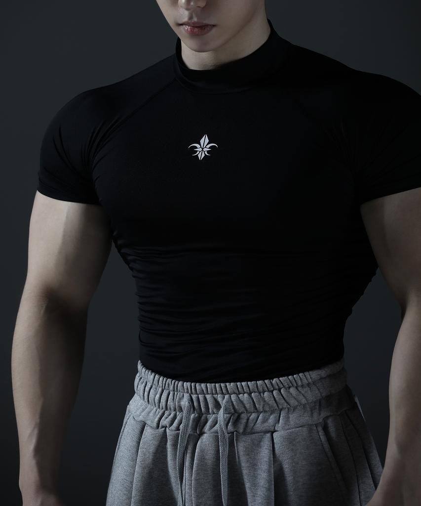 CARMID Compression Mock Neck Short Sleeve [Black]