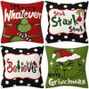 Grinch Christmas Pillowcase Home Christmas Decoration Cushion Sofa Pillowcase