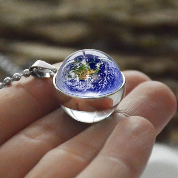 Luminous Planet Star Keychain Solar System Galaxy Keyring Nebula Space Universe Pendant