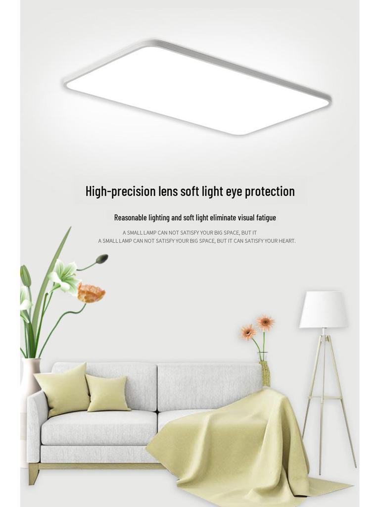 Скандинавская современная ультратонкая светодиодная прямоугольная потолочная лампа для гостиной и спальни