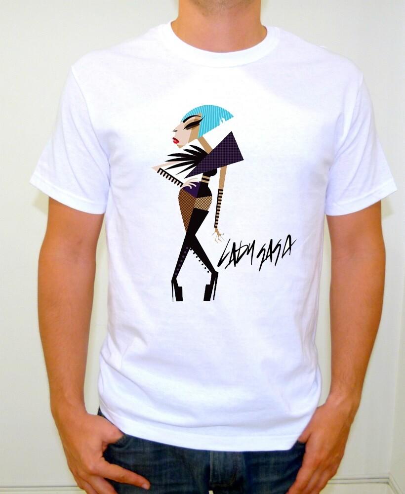 LADY GAGA CARTOON WHITE COTTON T-SHIRT ADULT SIZE MEDIUM Unisex T-Shirt