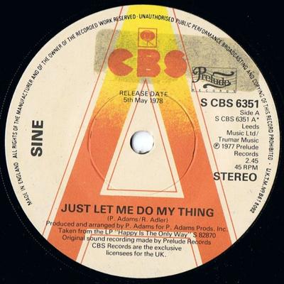 7-дюймовая пластинка SINE - Просто дайте мне делать свое дело SCBS6351PROMO CBS 1978 UK Соул/Фанк Б/У